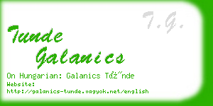 tunde galanics business card